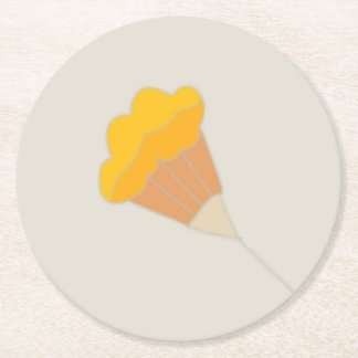 Monogram botanical illustration paper coaster