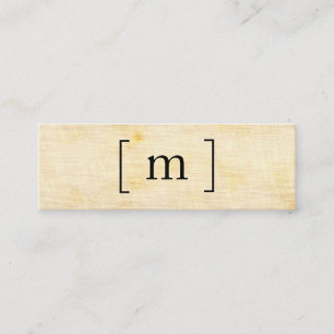Monogram Bracket / Vintage Texture Mini Business Card