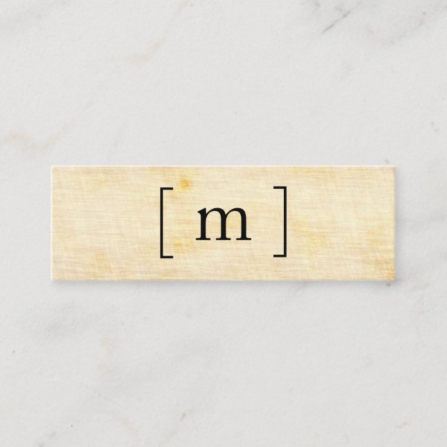 Monogram Bracket / Vintage Texture Mini Business Card (Front)