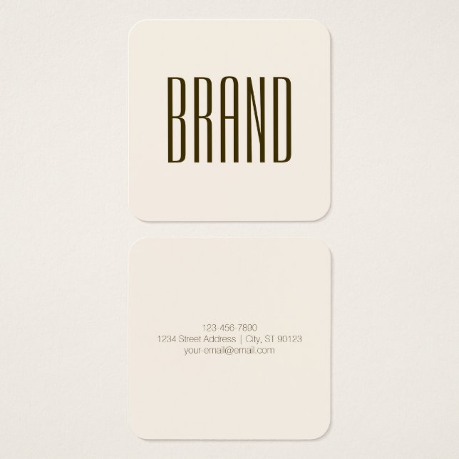 Monogram, Brand or Business Name | Off-white Brown (Front & Back)