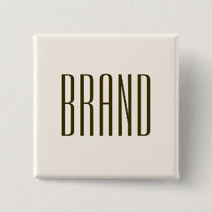 Monogram, Brand or Business Name   Off-white Brown 15 Cm Square Badge