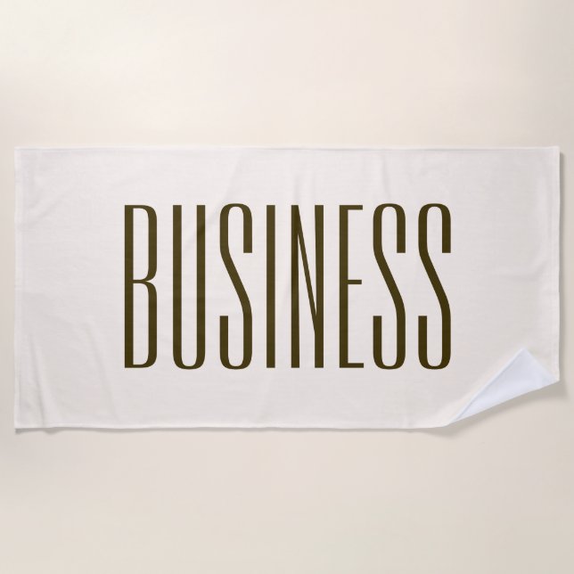 Monogram, Brand or Business Name | Off-white Brown Beach Towel (Front)