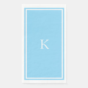 Monogram Bridal Shower Light Blue Initial Wedding Napkin