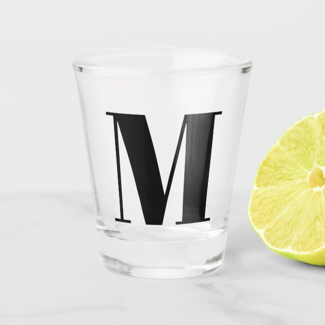 Monogram Bridal Shower Wedding Gift Party Favor Shot Glass (Front)
