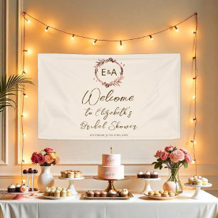 Monogram Bridal Shower Welcome Sign Banner
