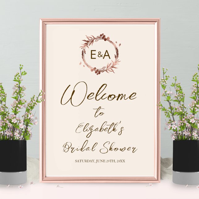 Monogram Bridal Shower Welcome Sign Board (Creator Uploaded)