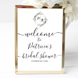 Monogram Bridal Shower Welcome Sign Foam Board<br><div class="desc">A simple chic monogram watercolor floral grey, cream and beige bridal shower welcome sign foam board. Easy to personalise with your details. Modern boho bridal shower welcome sign foam board editable, customisable, calligraphy handwritten font, simple, elegant. CUSTOMIZATION: If you need design customisation, please contact me through chat; if you need...</div>