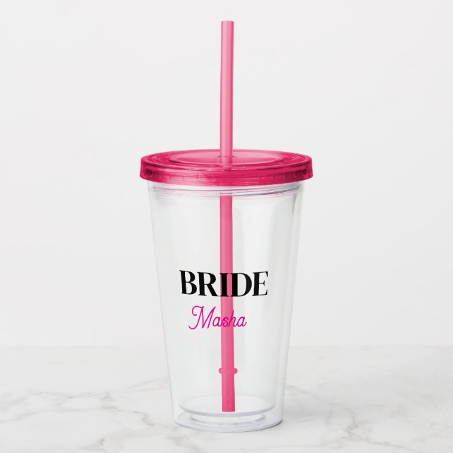 Monogram Bride Name Simple Personalised tumbler (Front)