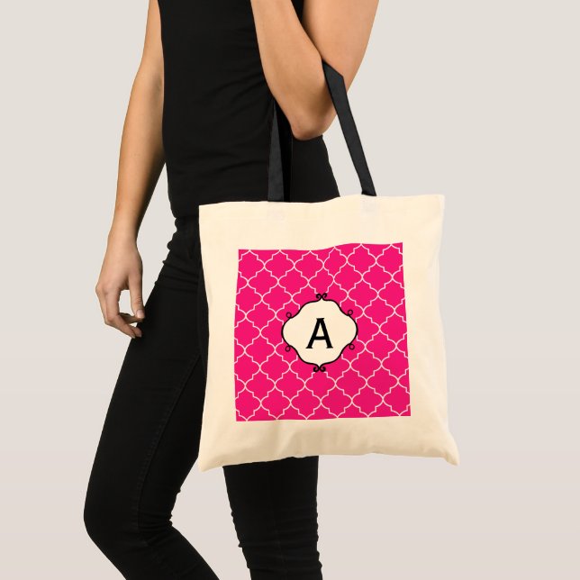 Monogram Bright Pink Tote Bag (Front (Product))