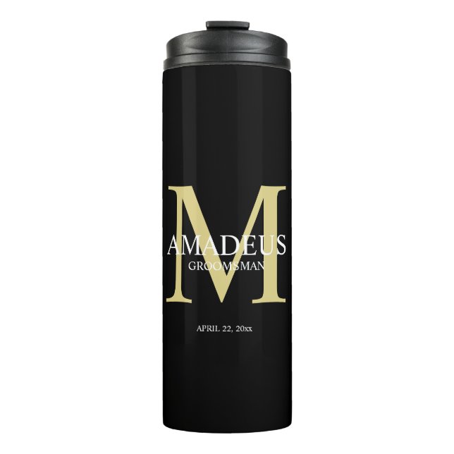 Monogram Bright Yellow Named thermal tumbler (Front)