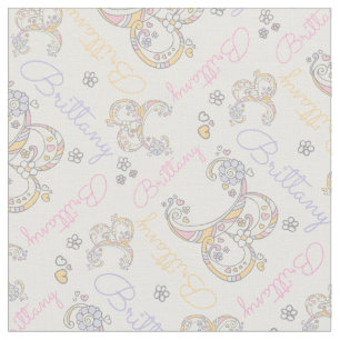 Monogram Brittany letter b name fabric
