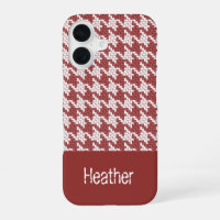 Monogram brown and white houndstooth pattern