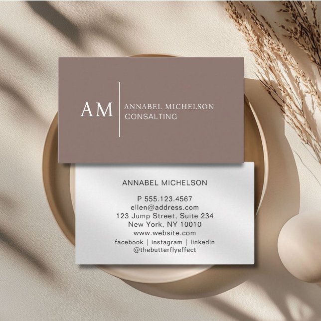 Monogram Brown Business Card (Monogram Brown Business Card)