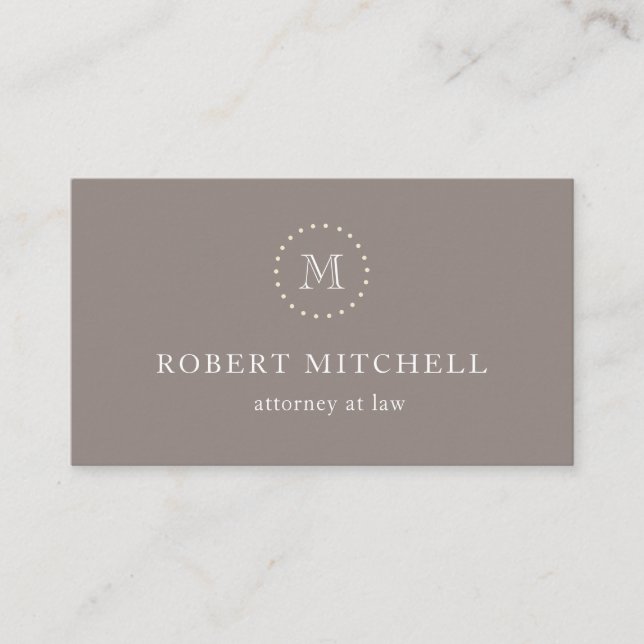 Monogram Brown Elegant Professional Business Card (Front)
