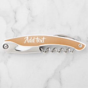 Monogram brown leather textured corkscrew
