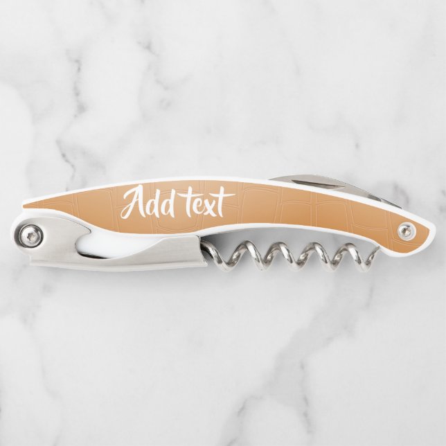 Monogram brown leather textured corkscrew (Front)