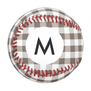 Monogram Brown Table Cloth Pattern Baseball