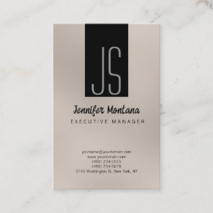 Monogram Browny Beige Black Manager Business Card