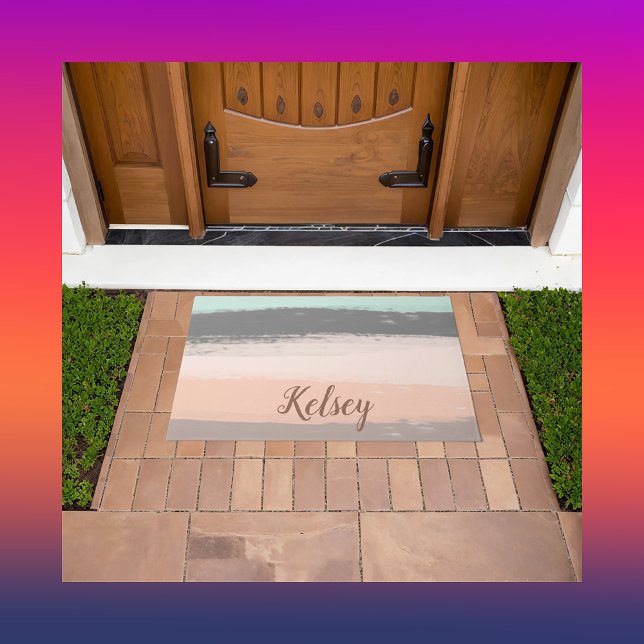 Monogram Brush Strokes Colourful | Doormat (Creator Uploaded)