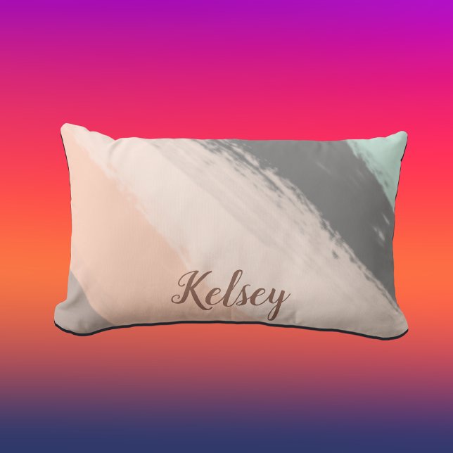 Monogram Brush Strokes Colourful | Lumbar Cushion (Creator Uploaded)