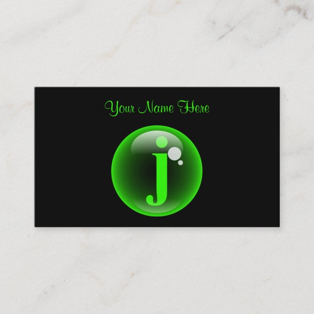 Monogram Bubble J Business Card (Front)