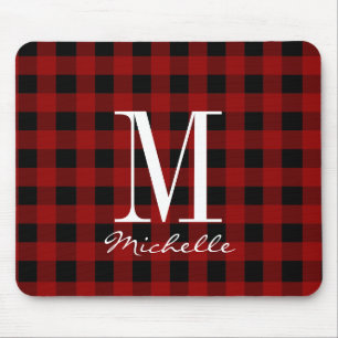Monogram Buffalo Check Pattern Mouse Pad