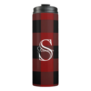 Monogram buffalo plaid thermal tumbler