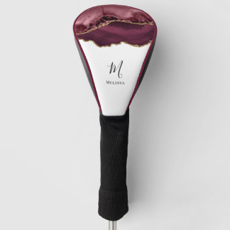Monogram burgundy and gold golf head cover