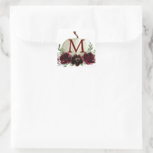 Monogram Burgundy Pumpkin Envelope Seals