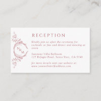 Monogram Burgundy Watercolor Wedding Reception