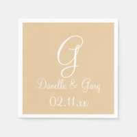 Monogram Burlap Tan Premium Colourful Napkins