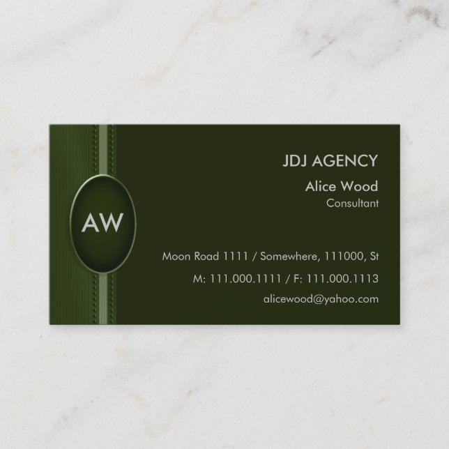 Monogram Business Card (Front)