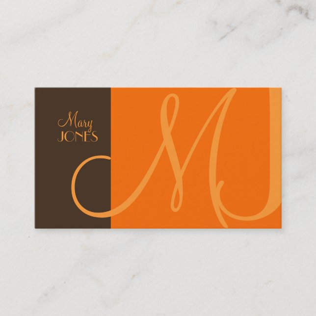 Monogram Business Card en retro colours (Front)