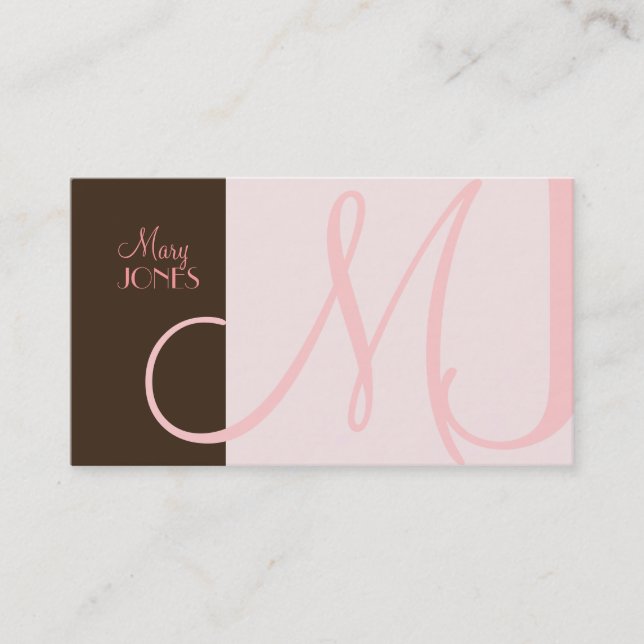 Monogram Business Card en retro colours (Front)