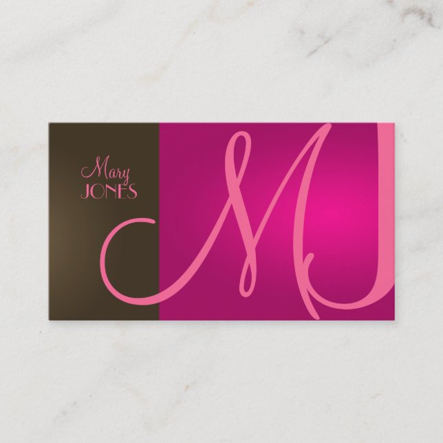 Monogram Business Card en retro colours (Front)