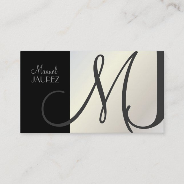 Monogram Business Card en retro colours (Front)