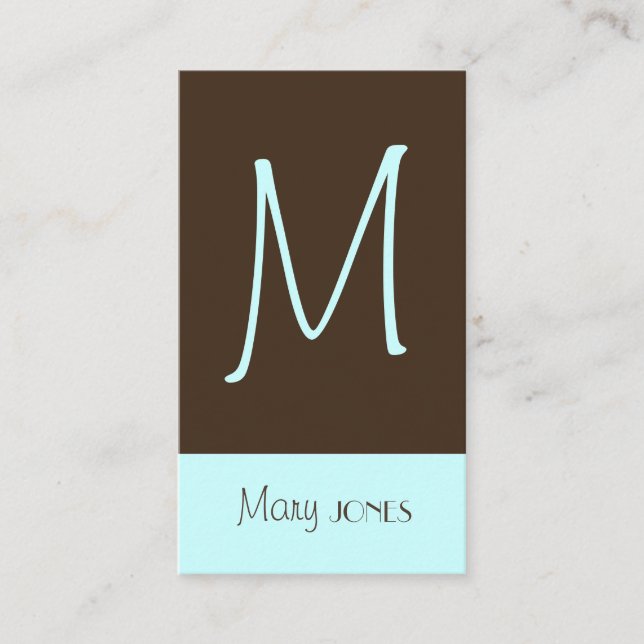 Monogram Business Card en retro colours (Front)