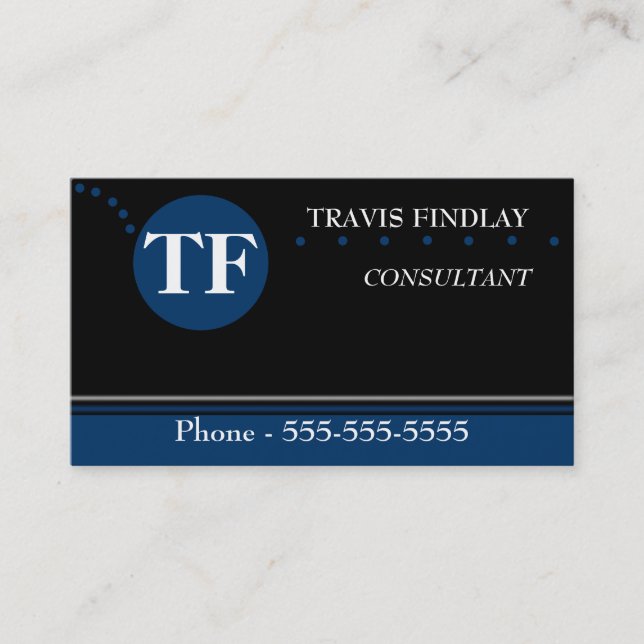 Monogram Business Card Template (Front)