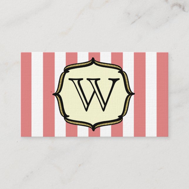 Monogram Business Card - Vintage Circus Inspired (Front)