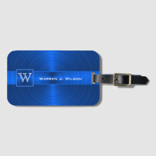 Monogram Business Executive Style - Blue White Luggage Tag