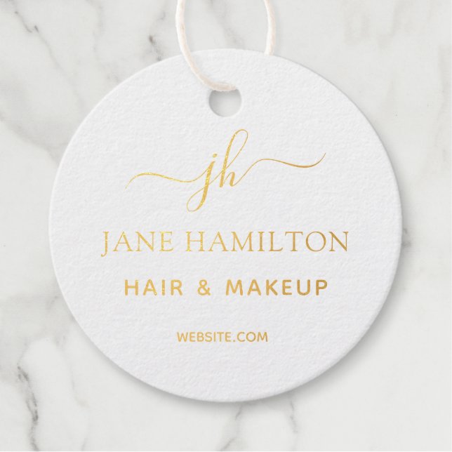 Monogram Business Logo Favour Tags (Front)