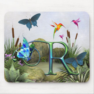 Monogram Butterfly Fantasy R Mouse Pad