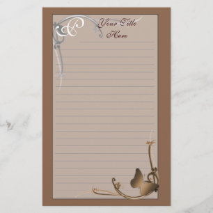 Monogram Butterfly Stationery