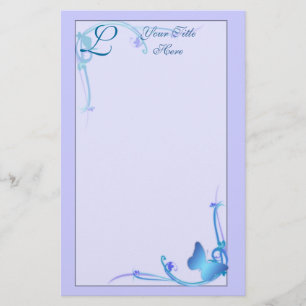 Monogram Butterfly Stationery