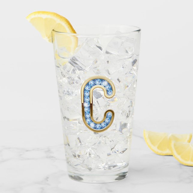 Monogram C - 16 oz Glass  (Front Ice)