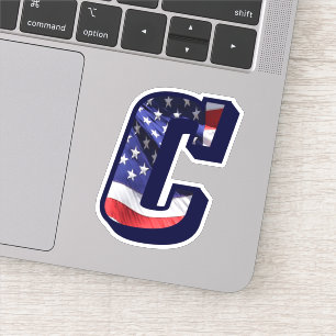Monogram C American Flag Letter C Initial USA