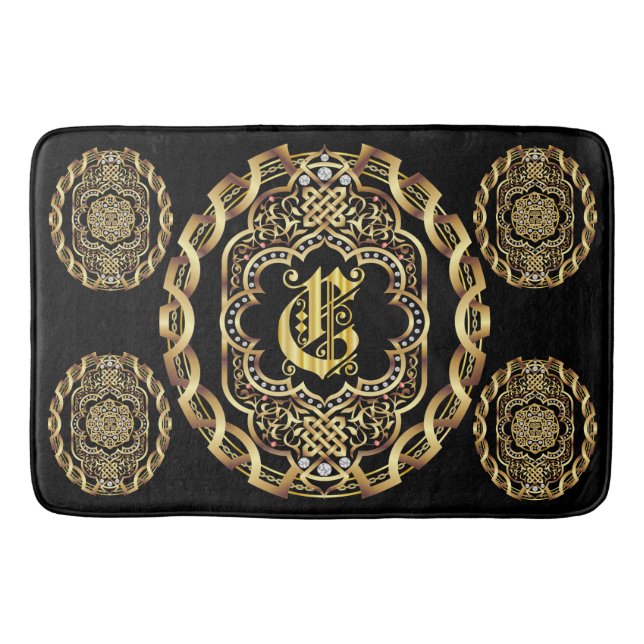 Monogram C Bath Mats Customise Change Back Colour (Front)