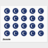 monogram (C) Classic Round Sticker (Sheet)