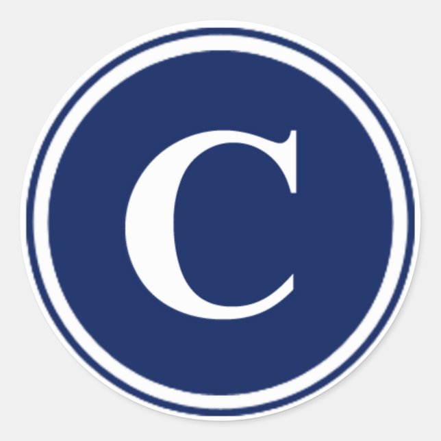monogram (C) Classic Round Sticker (Front)