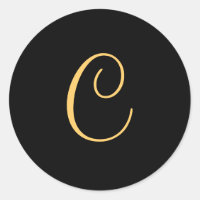 Monogram C, gold coloured initial C script